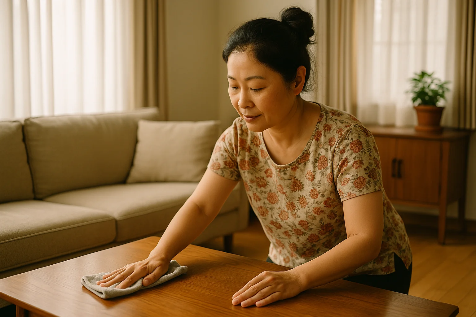 87 主婦擦拭桌面