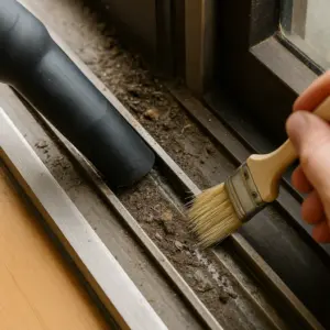用吸塵器加毛刷吸窗溝