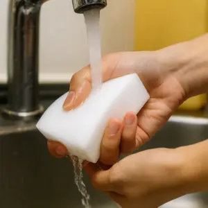 科技海綿先沖水在擰乾
