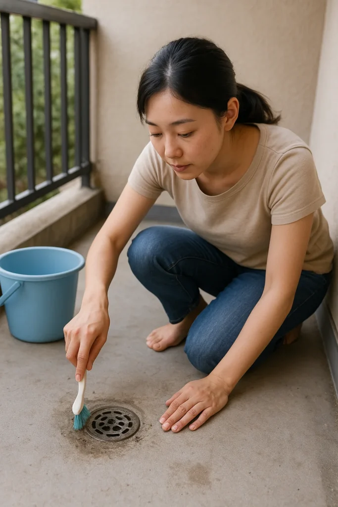 balcony-wash-3 主婦清潔陽台排水孔